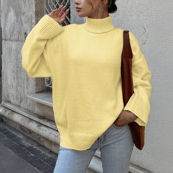 Casual Woolen Solid Color Long-sleeved Sweater