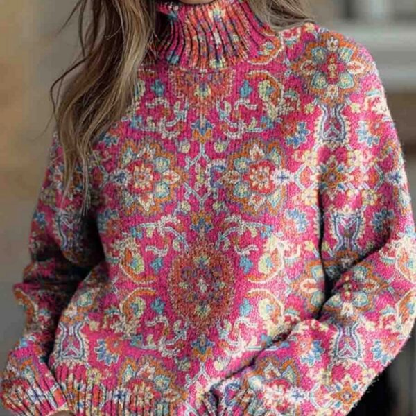 Women's Loose All-matching Printed Leisure Pullover Sweater