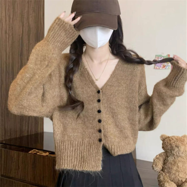 Knitwear Outer Wear Cardigan Solid Color Women's Sweater
