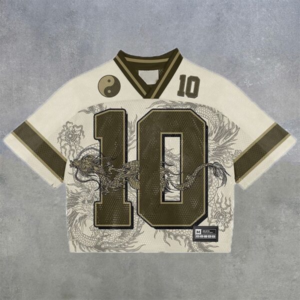 Europe And America Cross Border T-shirt Short Sleeve Quick-drying Loose Men's Hot Printed V-neck Ball Uniform