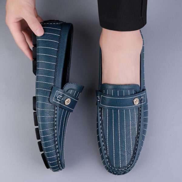 Breathable British Style Black Men's Casual Leather Shoes