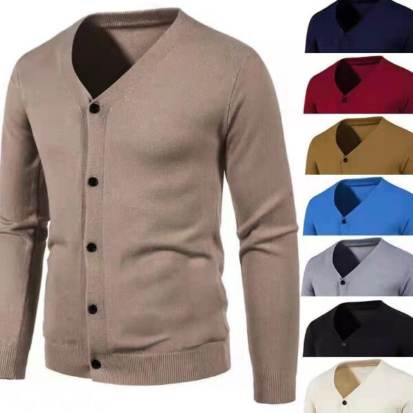 Fashion Men's Cardigan Personality V-neck Fashion Knitwear Sweater