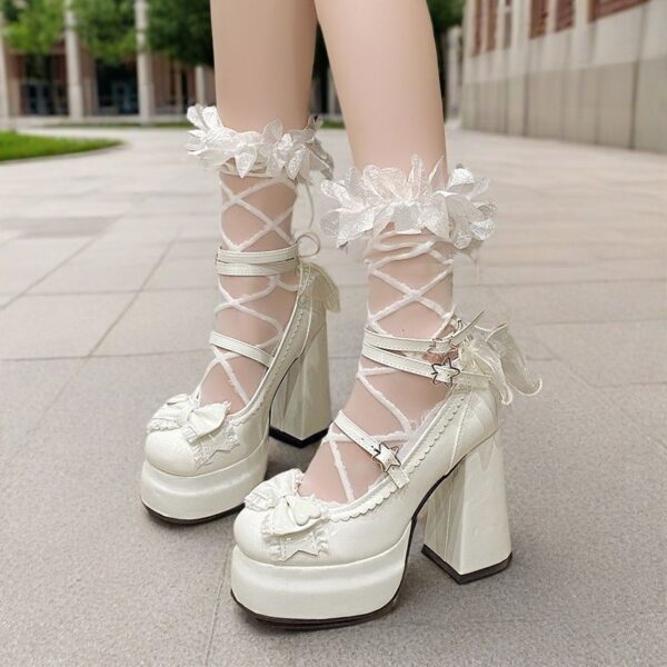 Women's One-strap Silver Single-layer Shoes