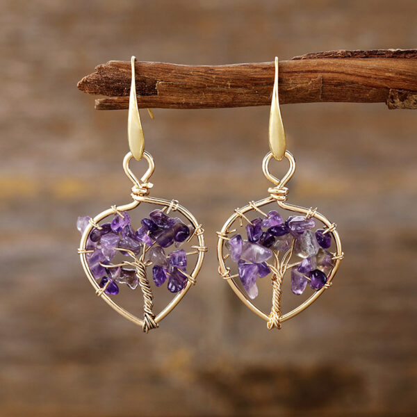 Natural Crystal Lucky Tree Eardrop Earring Earrings Popular Ornament