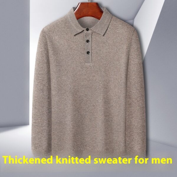 European And American Thickened Solid Color Polo Collar Knitwear Sweater