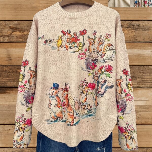 Color Printed Light And Transparent Sweater