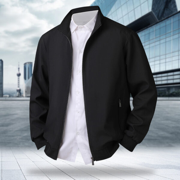 Plus Size Men's Spring Long Sleeve Stand-up Collar Jacket
