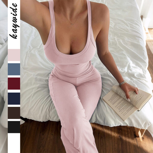 Women's Sports Yoga Straps Wide-leg Pants Suit