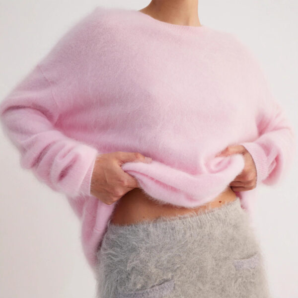 Simple Solid Color Knitted  Loose Casual Sweater