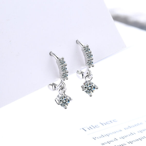 Gang Drill Ear Clip Female Diamond Inlaid Short Temperament