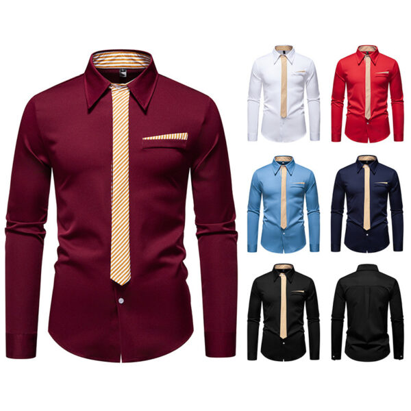New Fashion Temperament Men's Long-sleeved Shirt