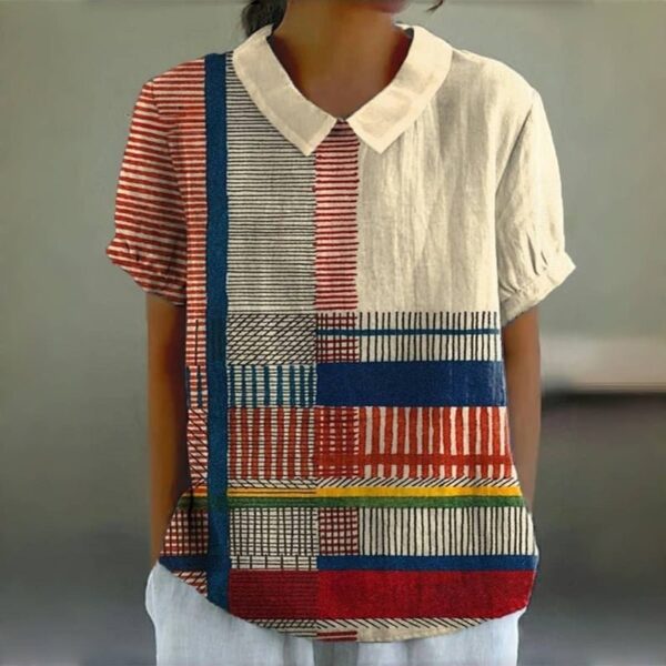 Women's Casual Short-sleeved Printed Pullover Lining