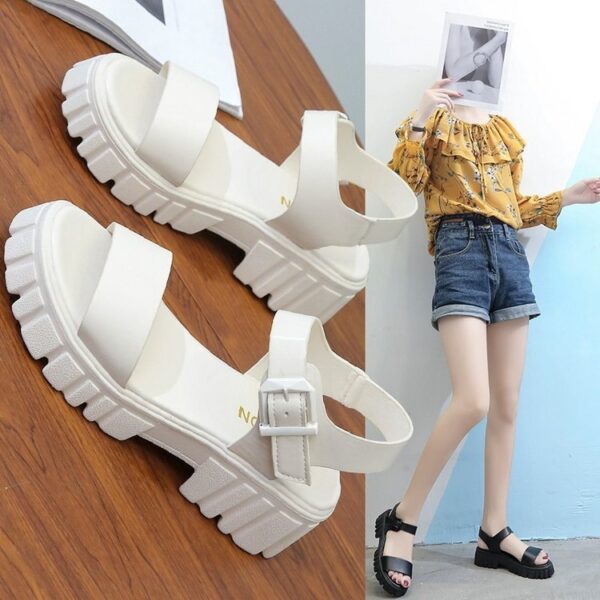 Women's Peep Toe Ankle-strap Buckle Platform Sandals