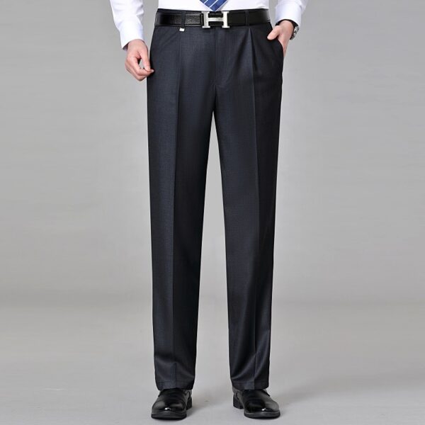 Mulberry Silk Men's Middle-aged Loose Straight Non-ironing Suit Pants