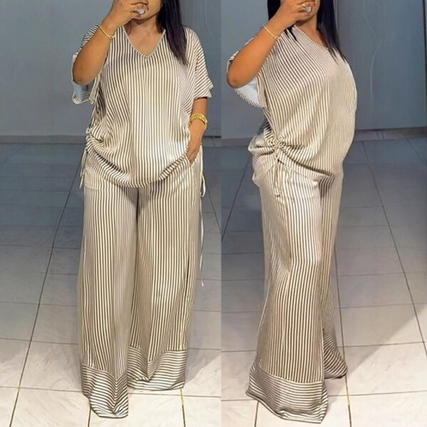 Straight Plus Size Set With Drawstring On Both Sides