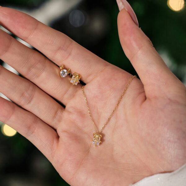 S925 Sterling Silver Necklace And Earring Suit Women