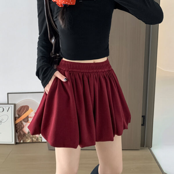Glutinous Rice Bud High Waist Crimp Slimming Skirt