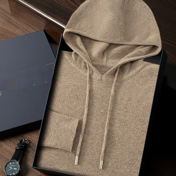 Fall Winter Men Hooded Cashmere Sweater