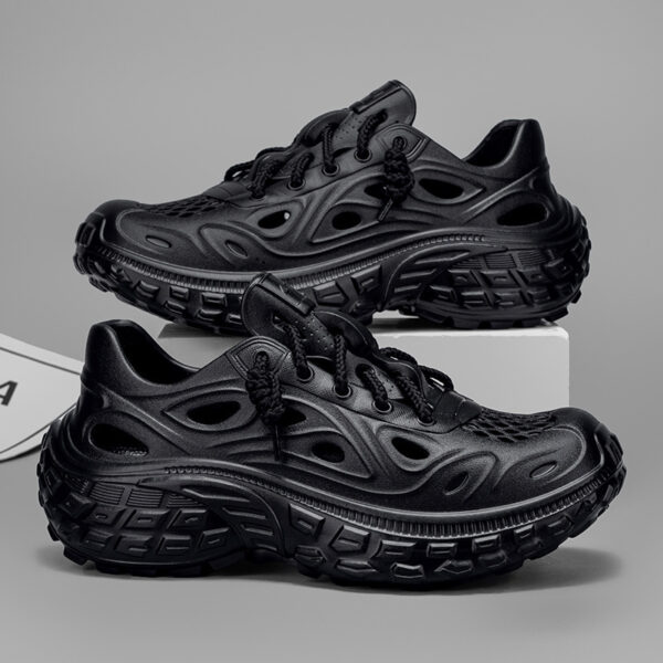 Summer Outdoor Non-slip Sandals Men's Thick-soled Poop Feeling Couple Hole Shoes Covered Heel Slippers