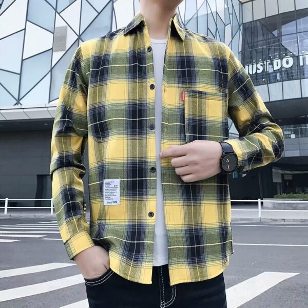 Men's Warm Thickened Korean Slim Fit Shirt Trendy Handsome Coat