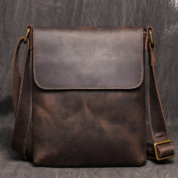 Fashion Simple Messenger Bag Genuine Leather Men