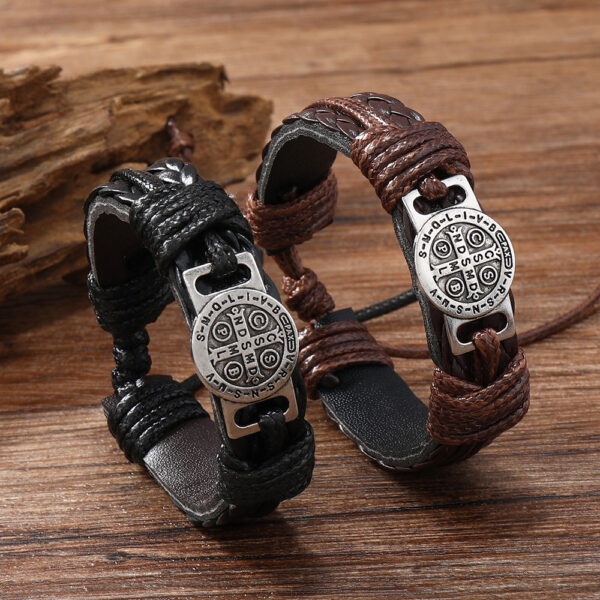 Vintage Men's Hand-woven Leather Vintage Bracelet