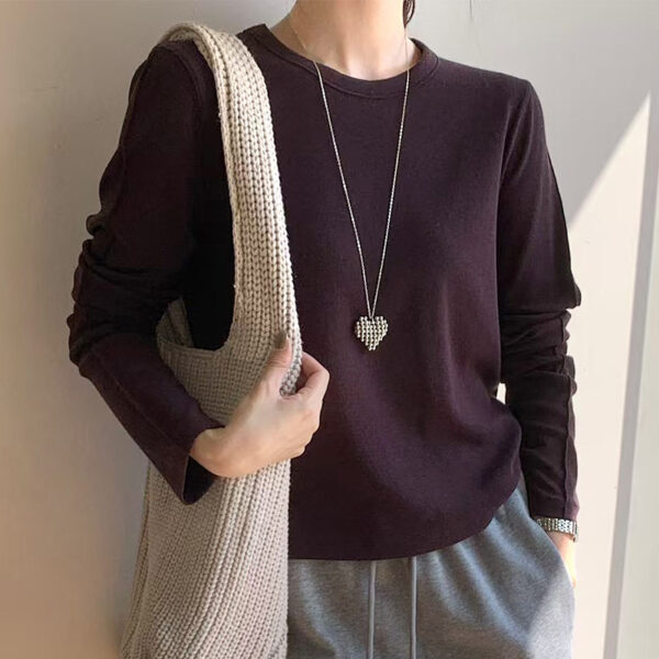 Autumn And Winter Dralon Thermal Round-neck Design Bottoming Shirt For Women